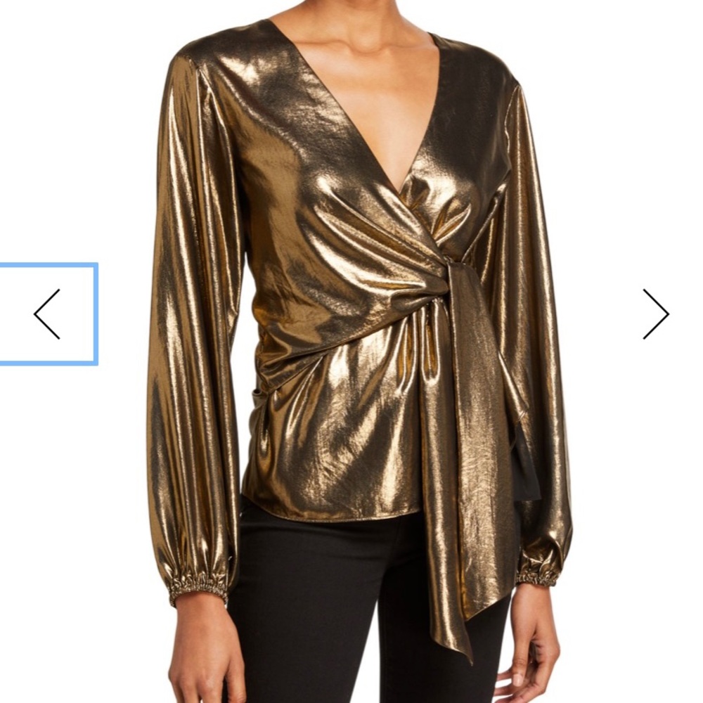 Ramy Brook Alijah metallic top NWT size XS
